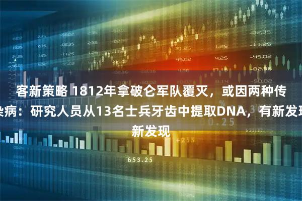 客新策略 1812年拿破仑军队覆灭，或因两种传染病：研究人员从13名士兵牙齿中提取DNA，有新发现